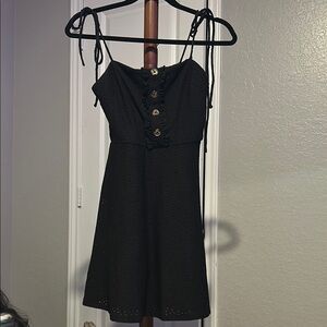 W Speechless Black Elegant Black Button-Front A Line Dress Size Small |E56